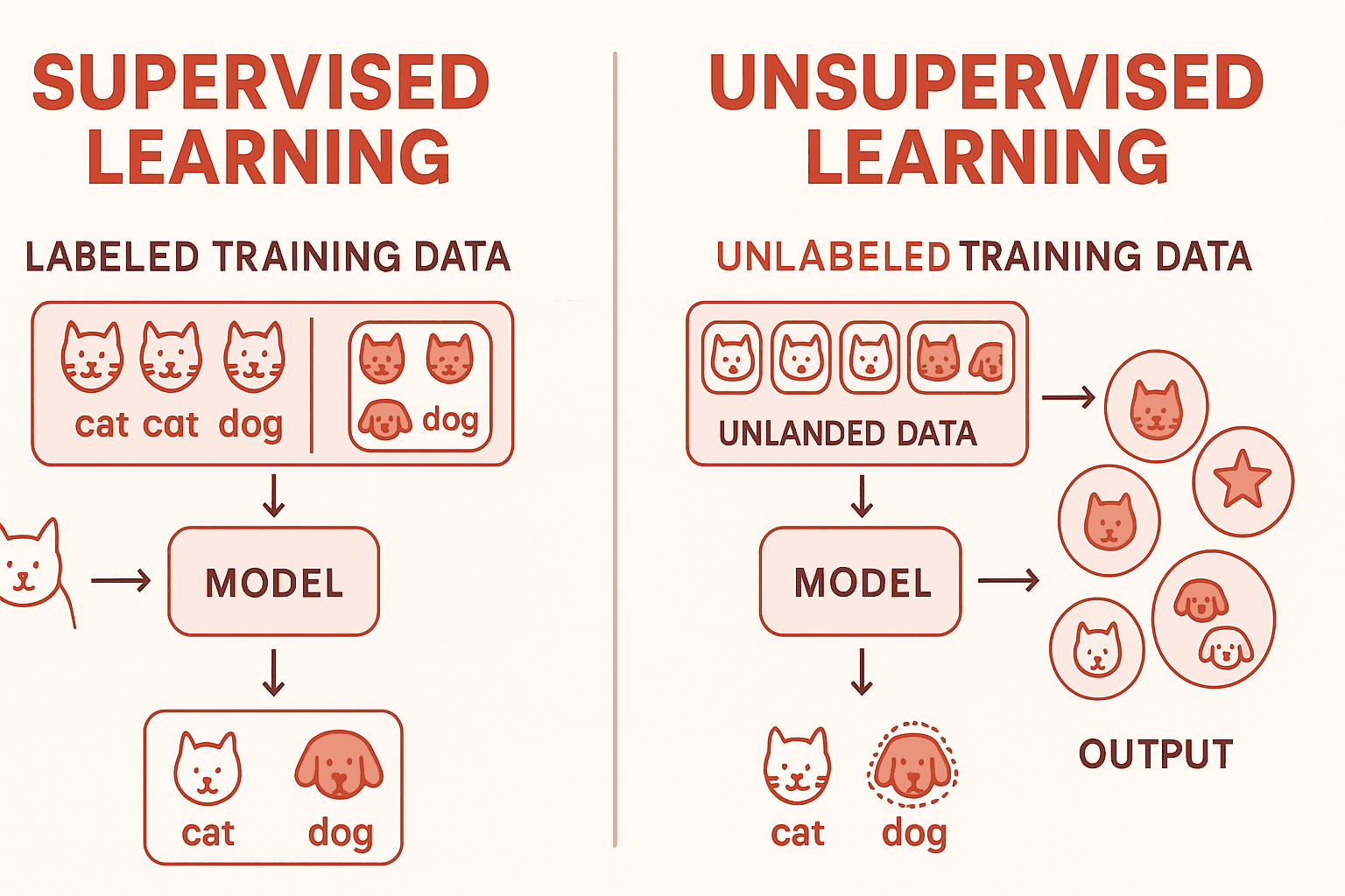 Supervised vs Unsupervised Diagram